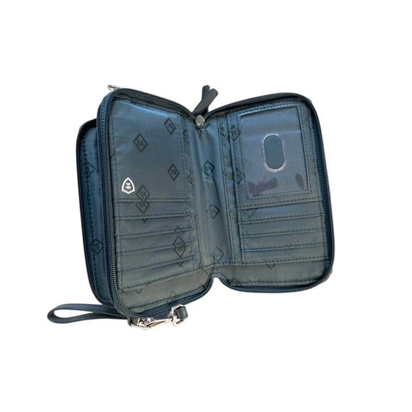 Vera Bradley All in One Zip Around Green Falling Flowers Quilted Wallet RFID - Picture 7 of 9